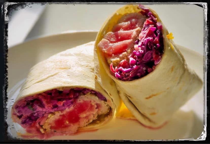Sesame Crusted Tuna Wrap.